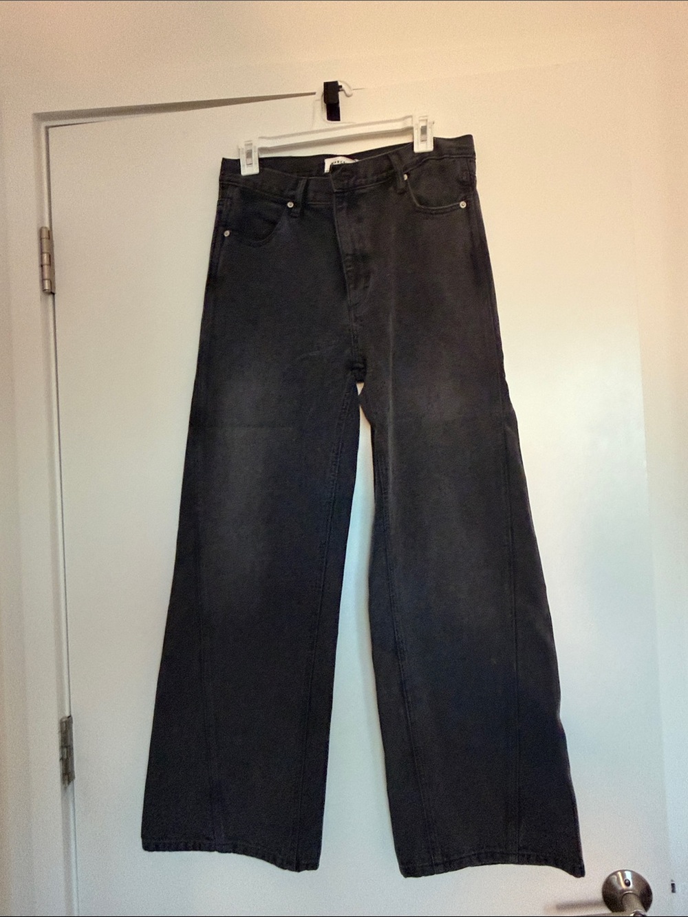 Marcella Black Relaxed Wide-Leg Jeans